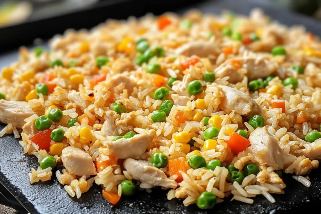 chicken fried rice on blackstone