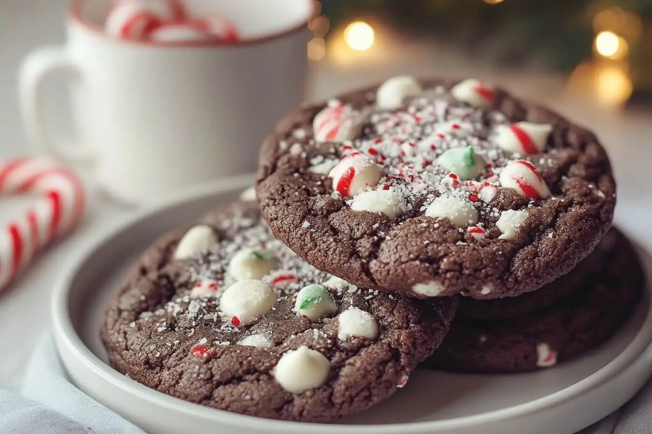 Peppermint Hot Chocolate Cookies