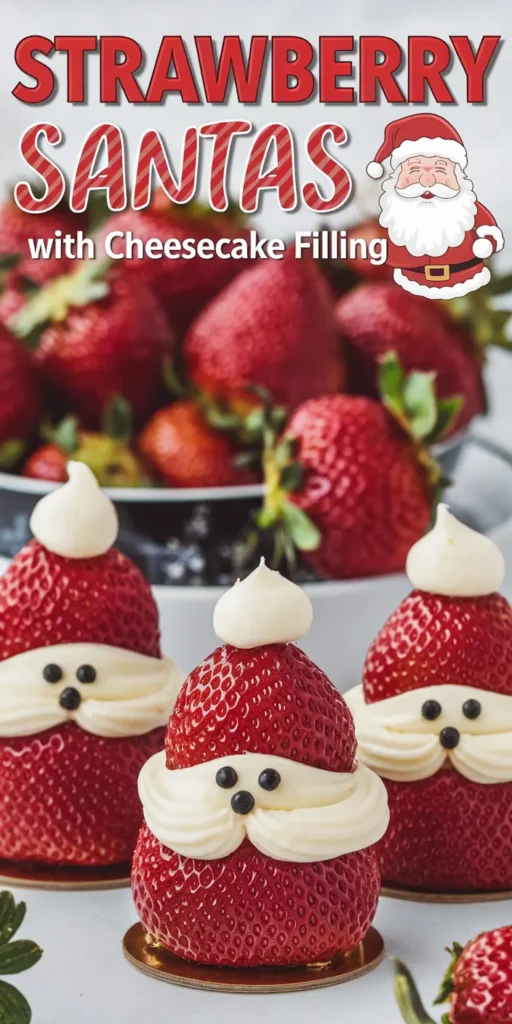 strawberry santas with cheesecake filling