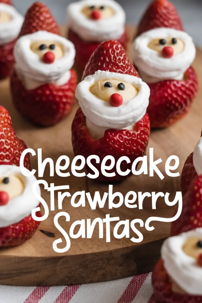 strawberry santas with cheesecake filling