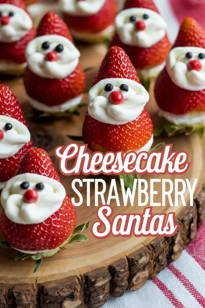 strawberry santas with cheesecake filling