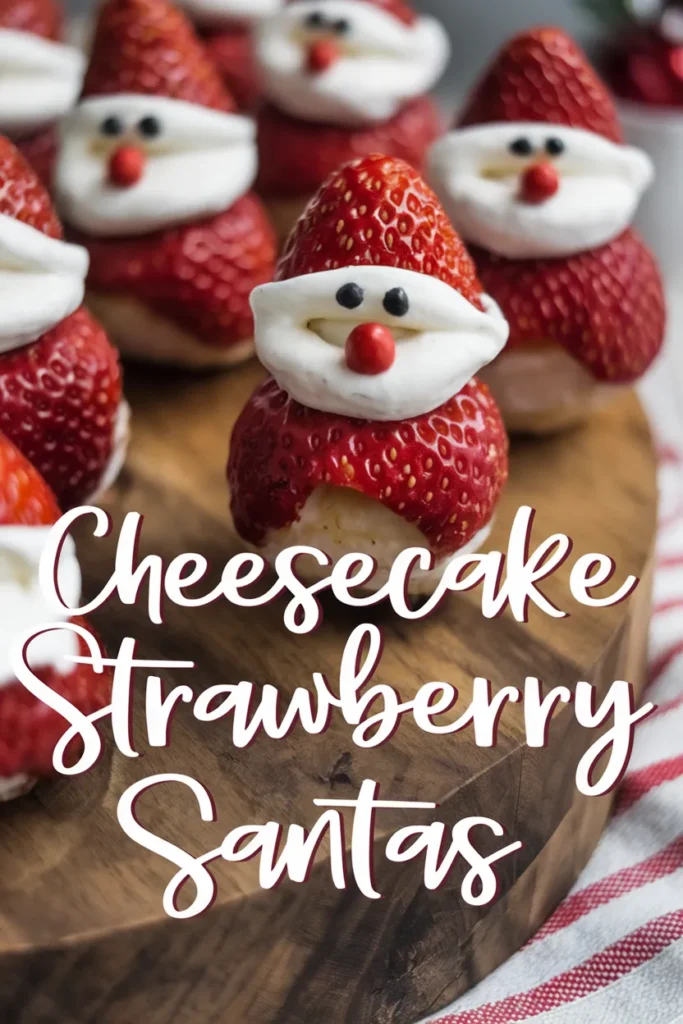 strawberry santas with cheesecake filling