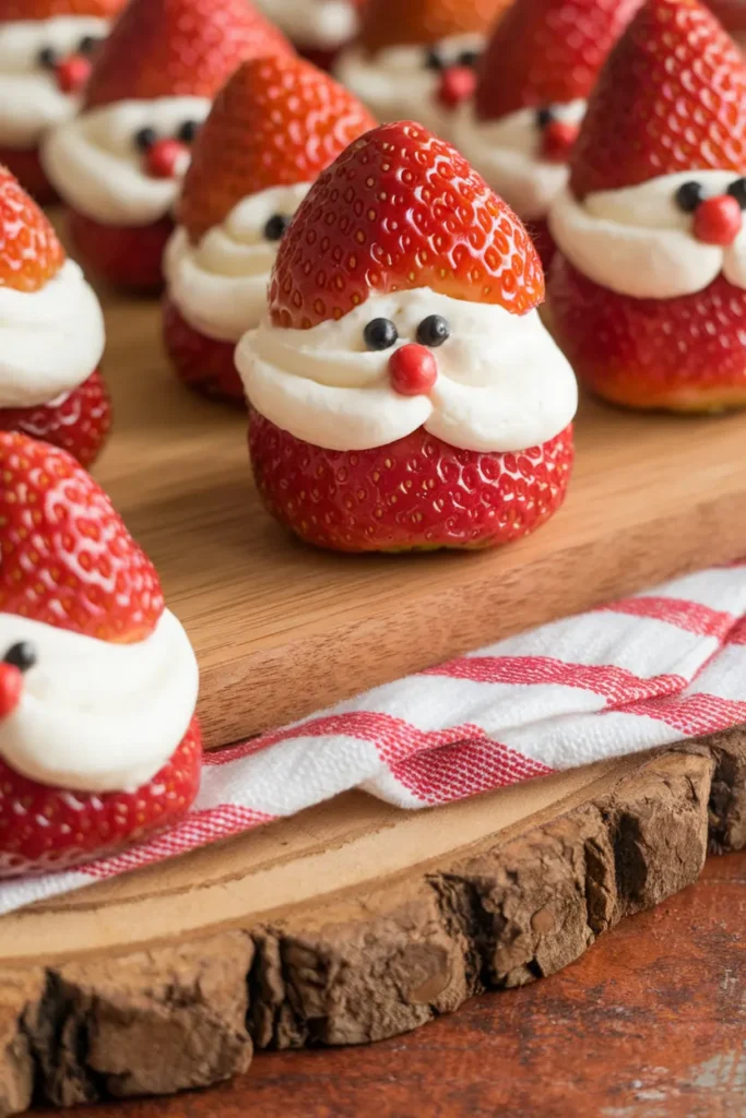 strawberry santas with cheesecake filling