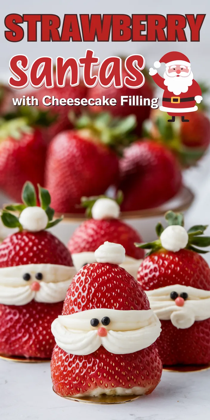 strawberry santas with cheesecake filling