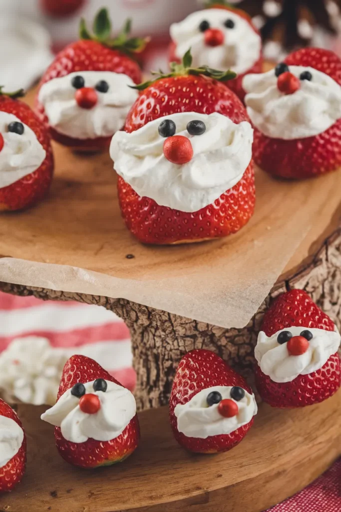 strawberry santas with cheesecake filling