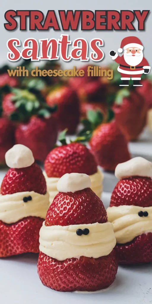strawberry santas with cheesecake filling
