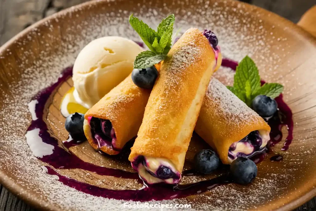 Blueberry Cream Cheese Egg Rolls