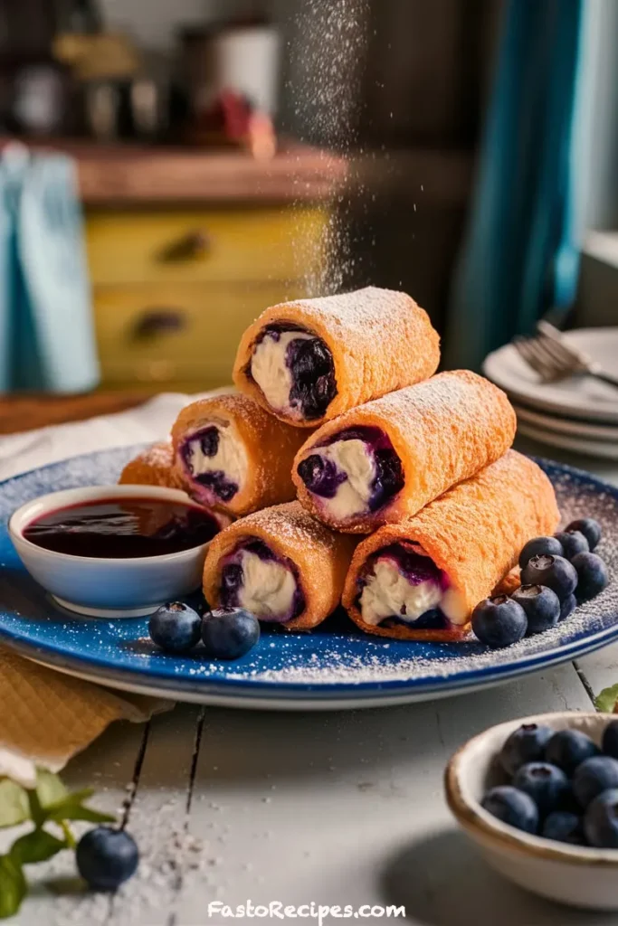 Blueberry Cream Cheese Egg Rolls