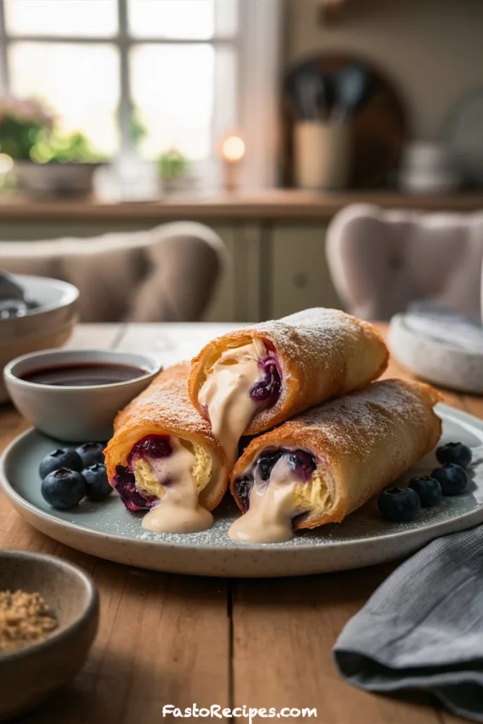 Blueberry Cream Cheese Egg Rolls