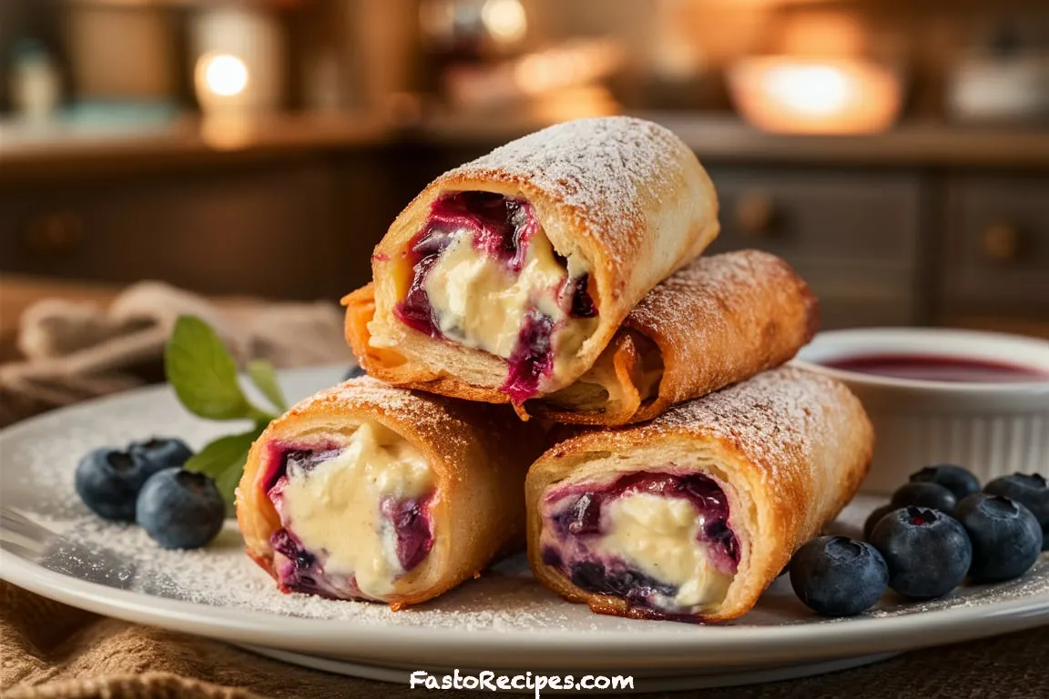 Blueberry Cream Cheese Egg Rolls