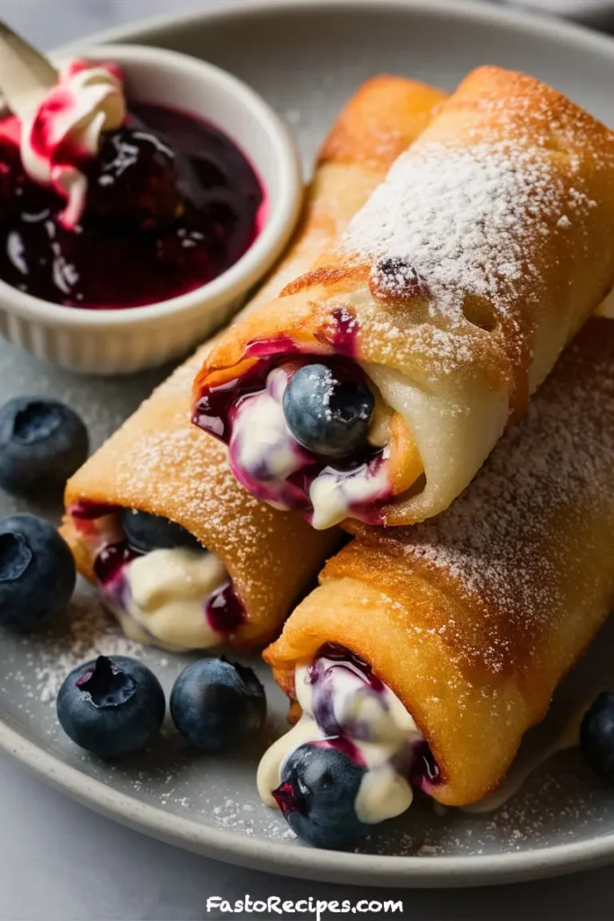 Blueberry Cream Cheese Egg Rolls