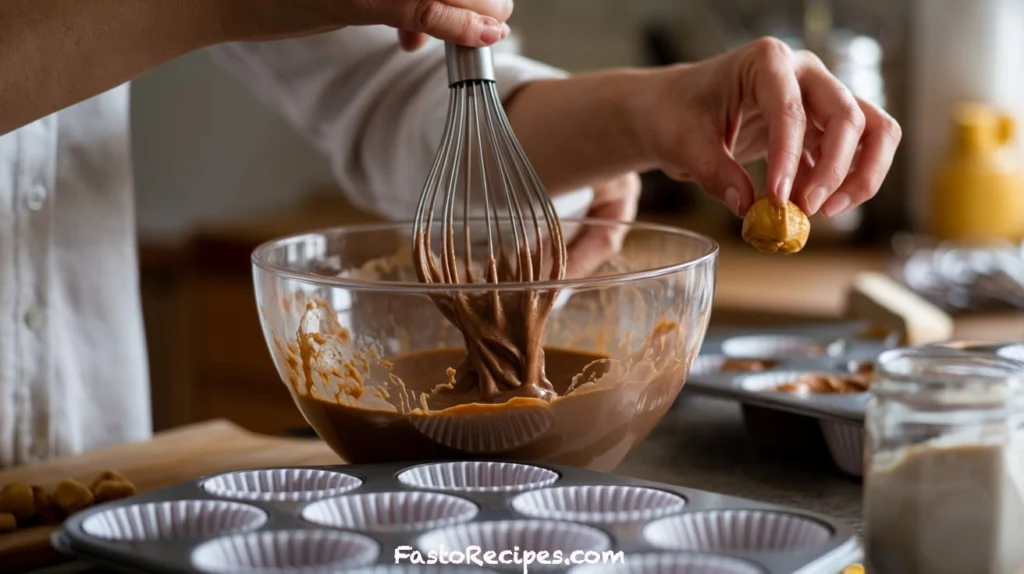Gooey Chocolate Peanut Butter Cupcakes
