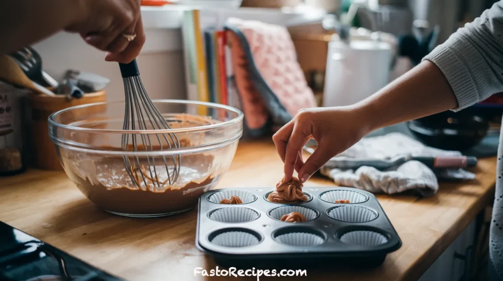 Gooey Chocolate Peanut Butter Cupcakes