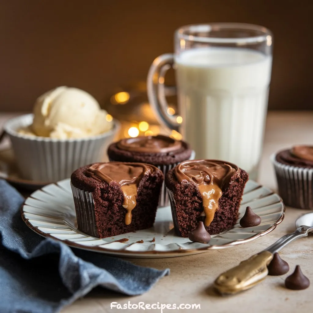 Gooey Chocolate Peanut Butter Cupcakes