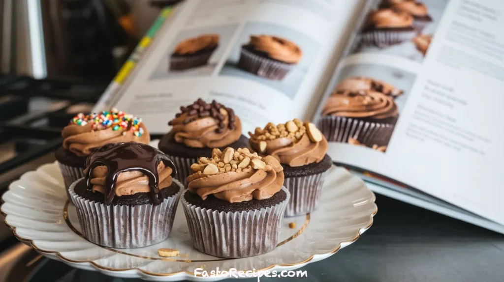 Gooey Chocolate Peanut Butter Cupcakes