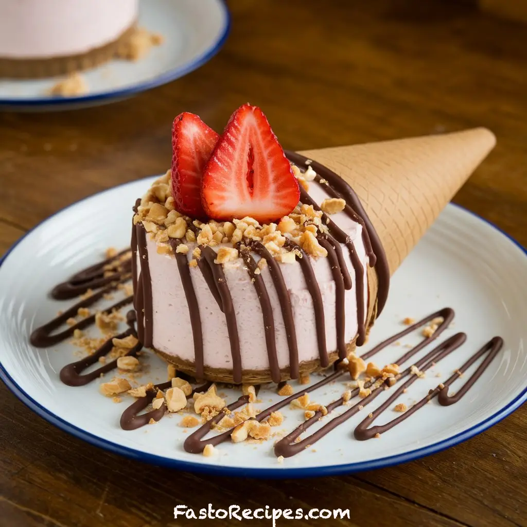 Strawberry Crunch Cheesecake Cones