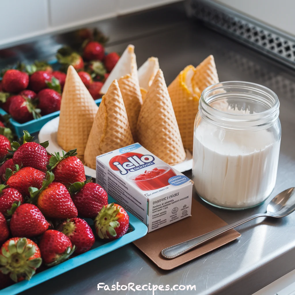 Strawberry Crunch Cheesecake Cones