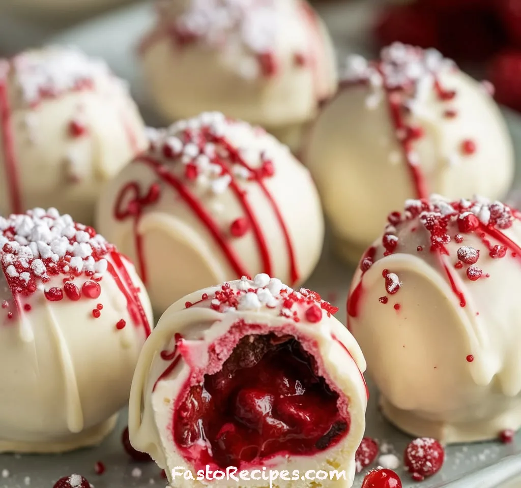White Chocolate Raspberry Cheesecake Balls