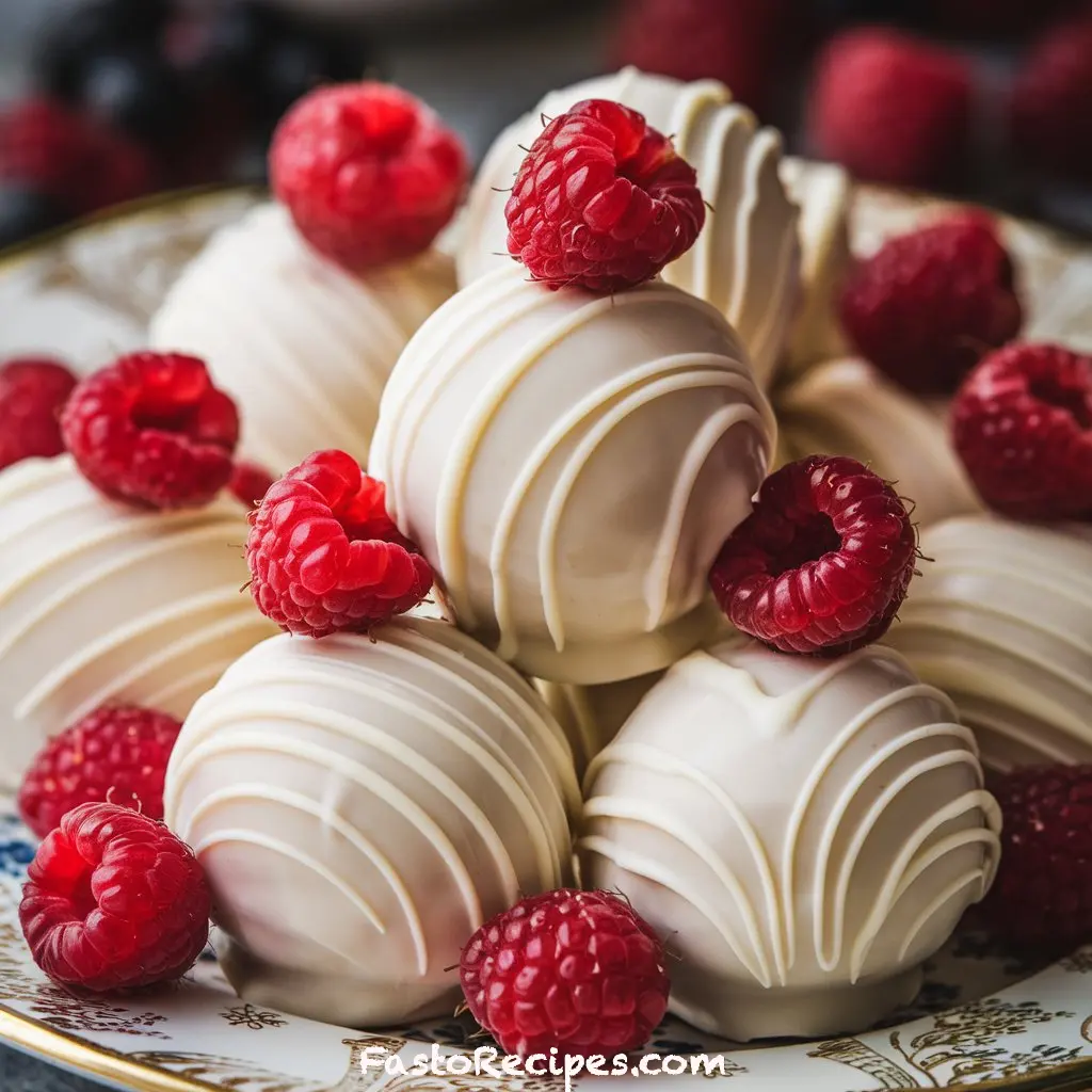White Chocolate Raspberry Cheesecake Balls