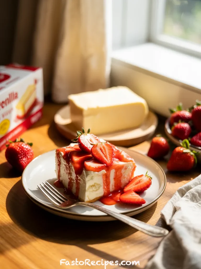 Strawberry Cheesecake Dump Cake