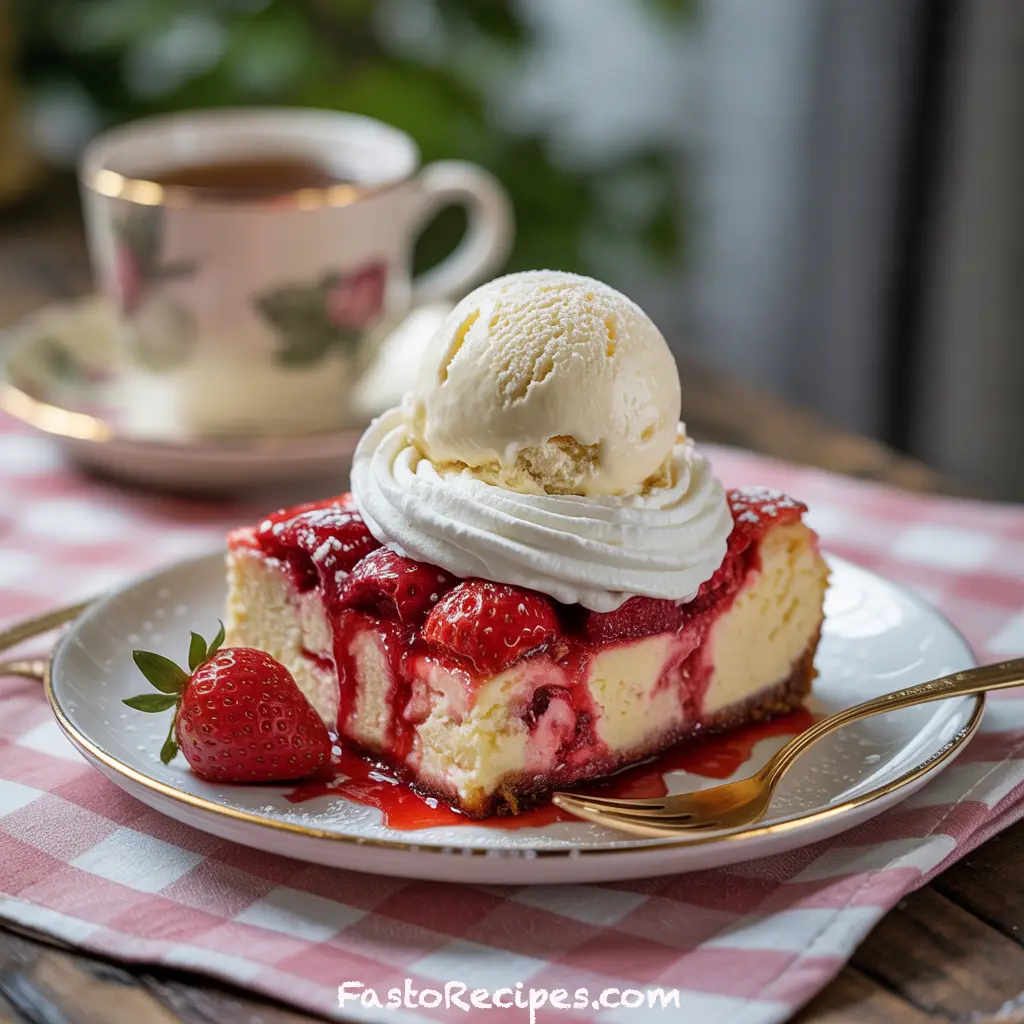 Strawberry Cheesecake Dump Cake