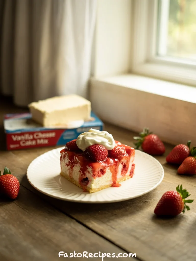 Strawberry Cheesecake Dump Cake