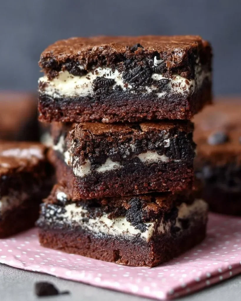 Delicious Cookies Cream Brownies Fresh from the Oven