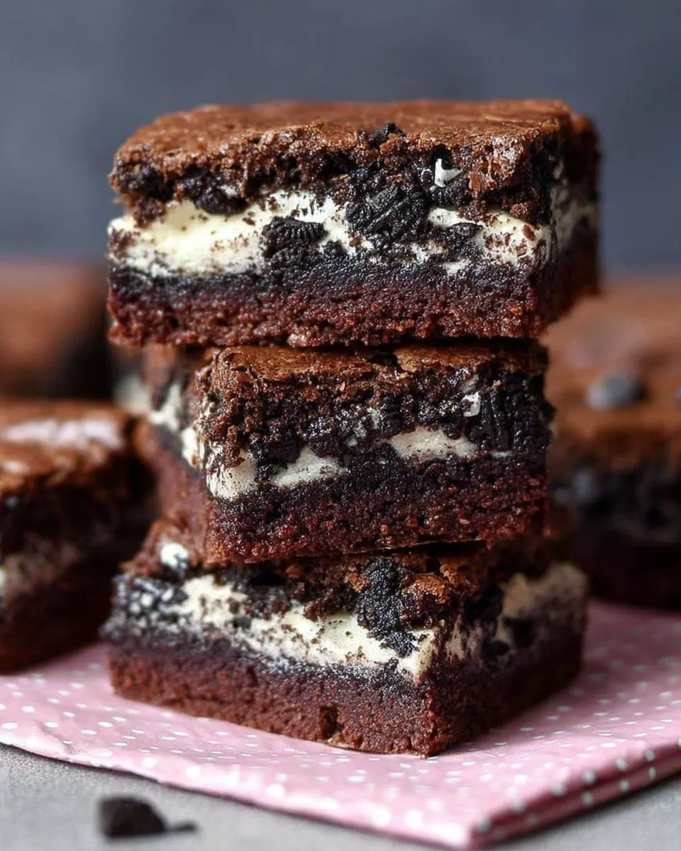 Delicious Cookies Cream Brownies Fresh from the Oven
