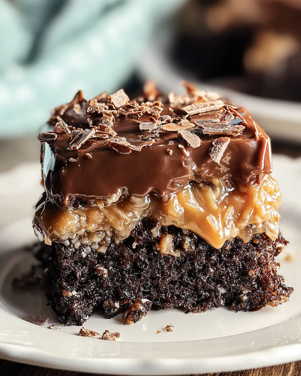 German Chocolate Poke Cake