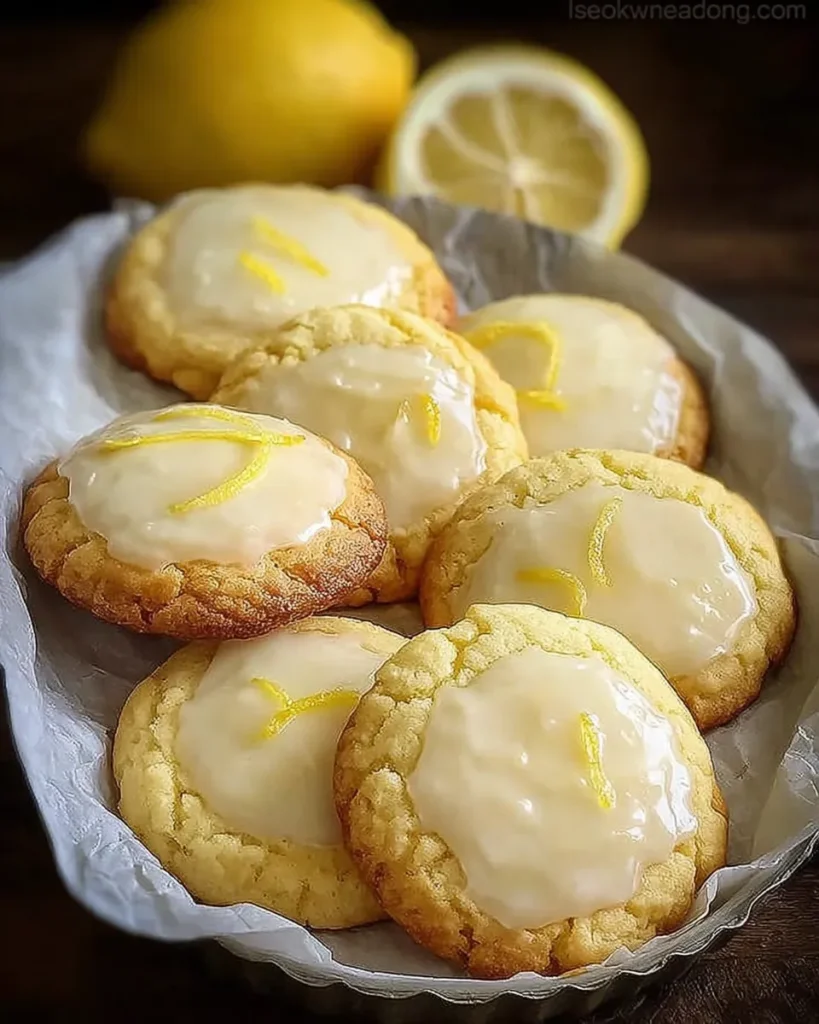 Lemon Poundcake Cookies on a Rustic Plate