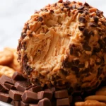 Reese’s Cheese Ball on a Rustic Serving Platter