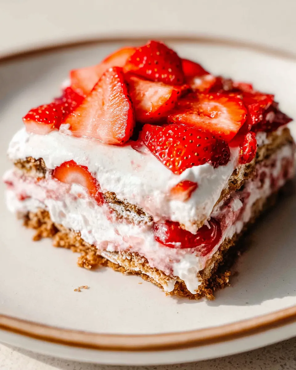 Delicious Strawberry Icebox Cake Slices