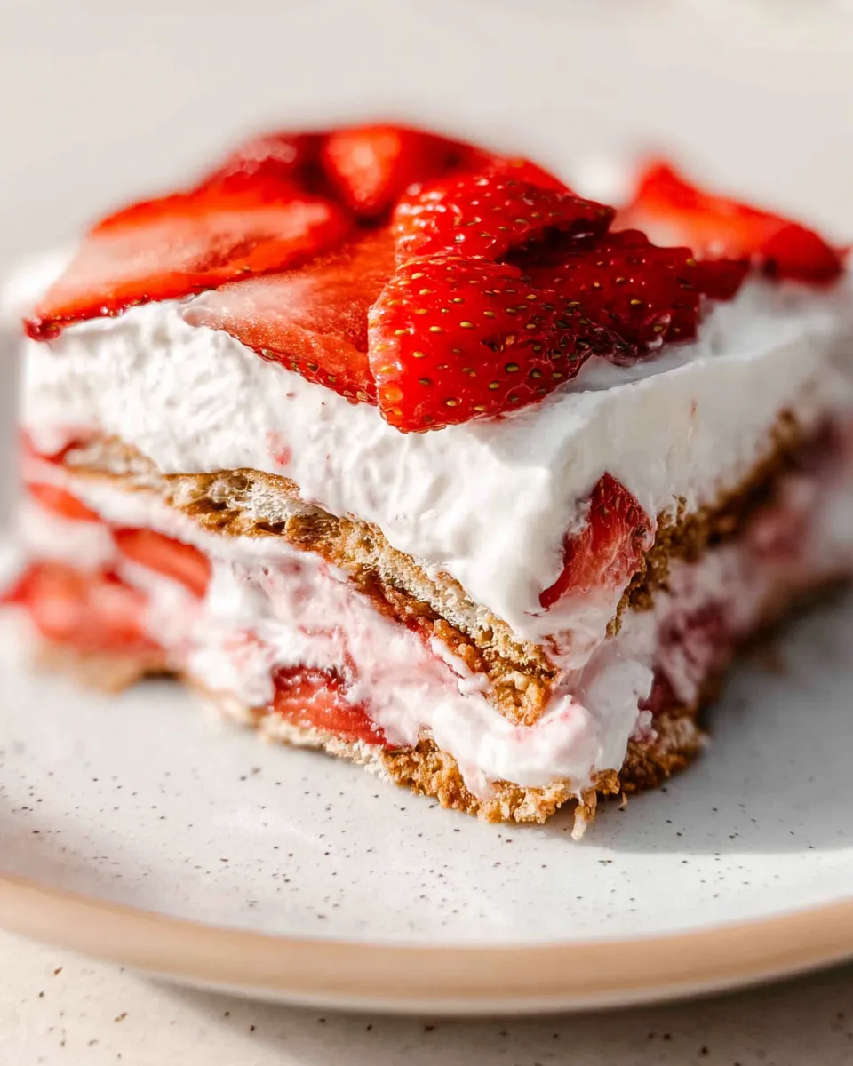 strawberry icebox cake